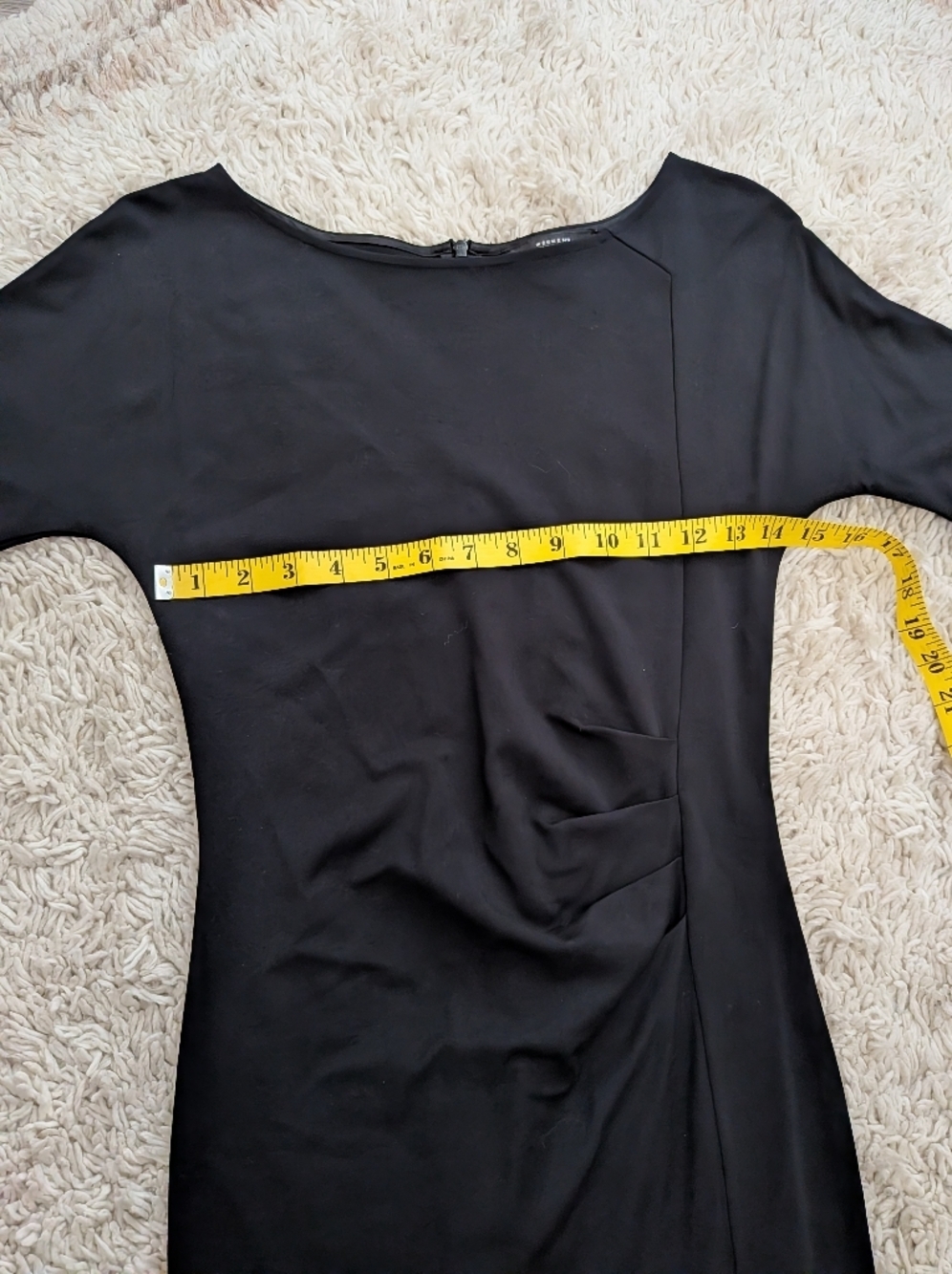 MaxMara Weekend Black Midi Ruched Sheath Dress Closet Staple Office - Picture 4 of 5